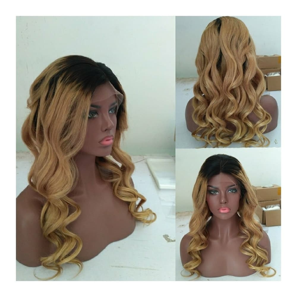 Virgin Human Hair Wig #1b/27 18 inches!!