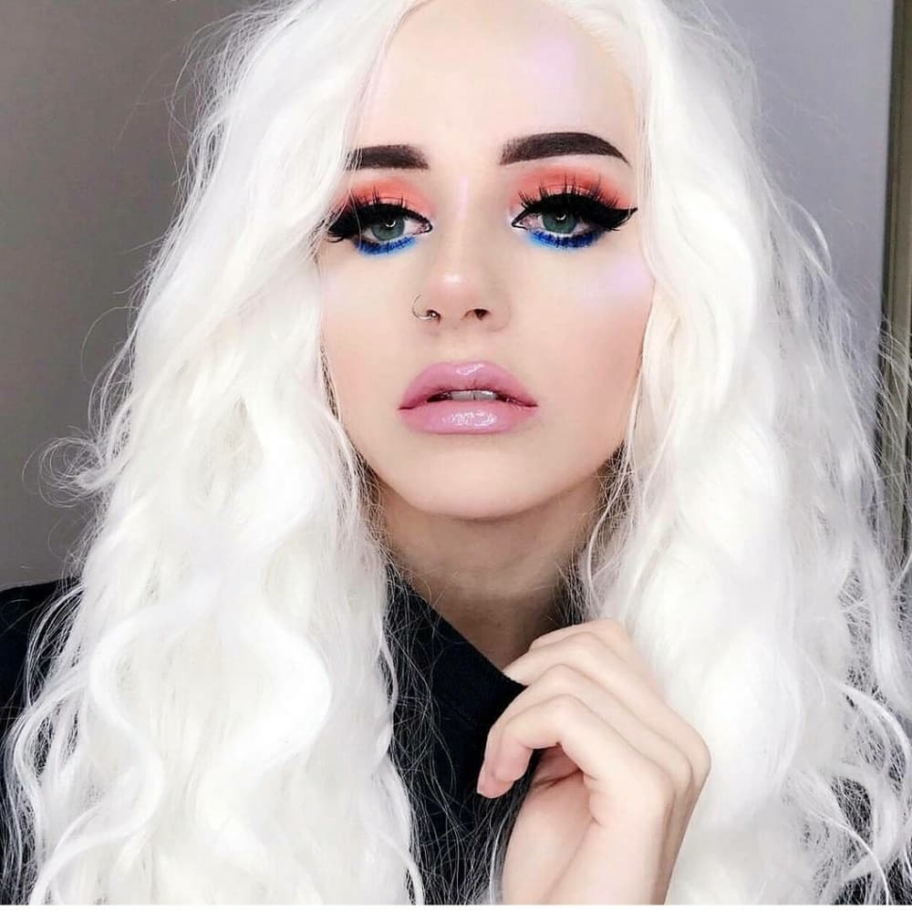 White Curly Beauty Lace Front Wig