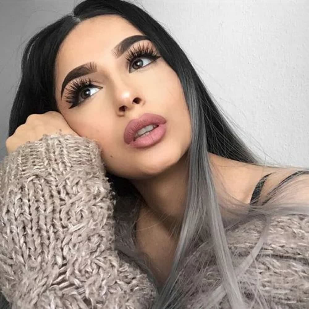 Ombre Black Gray Beauty LaceFront Wig