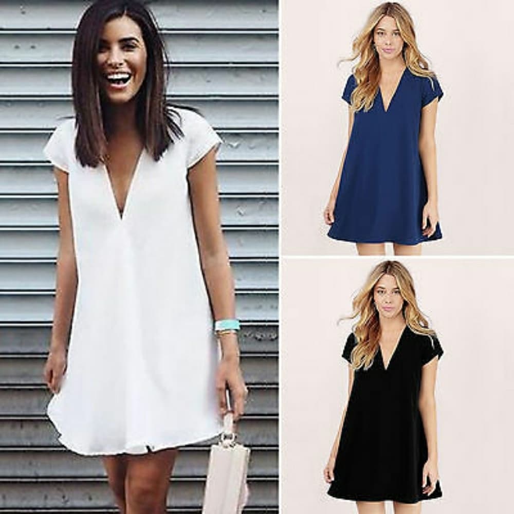 Chiffon Mini Plunde Dress