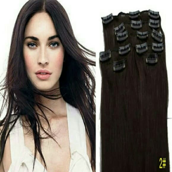 Full Head Dark Brown Clip In Extension #2