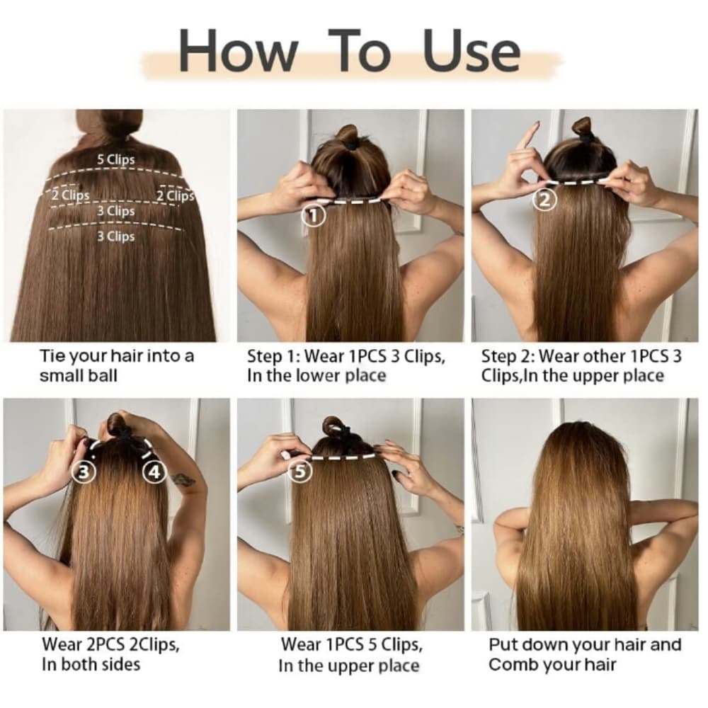 White Straight Beauty Full Head Clip in Extension