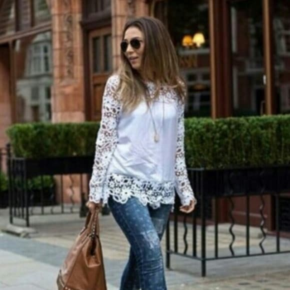 Onesize White Beautiful Crochet Top