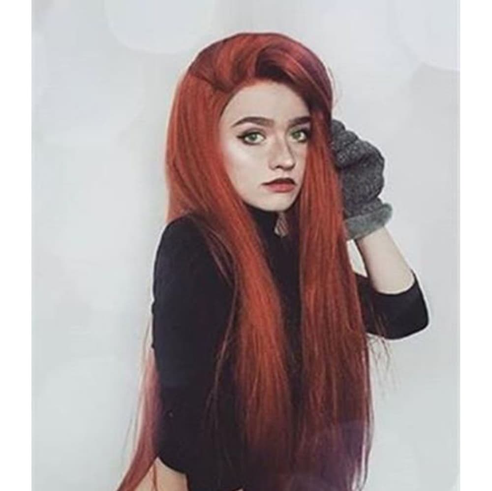 Auburn Red Straight Beauty Lace Front Wig