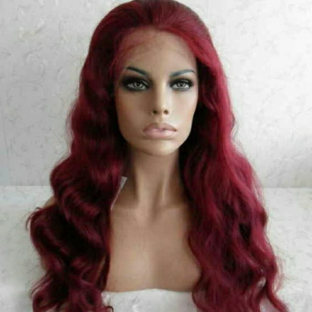 Burgundy Body Wave LaceFront Wig 22-26 inches!!