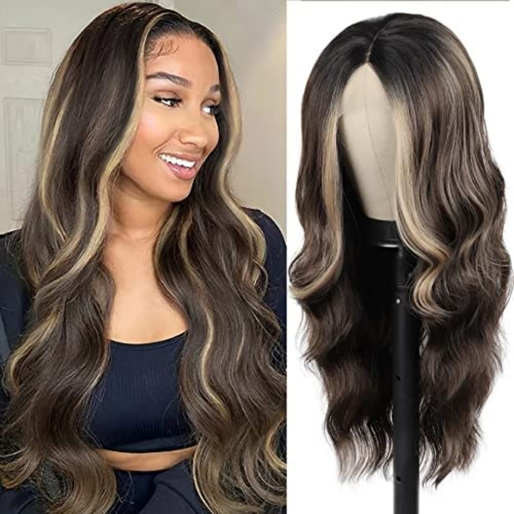 Highlights Brown Blonde Lace Front Wig