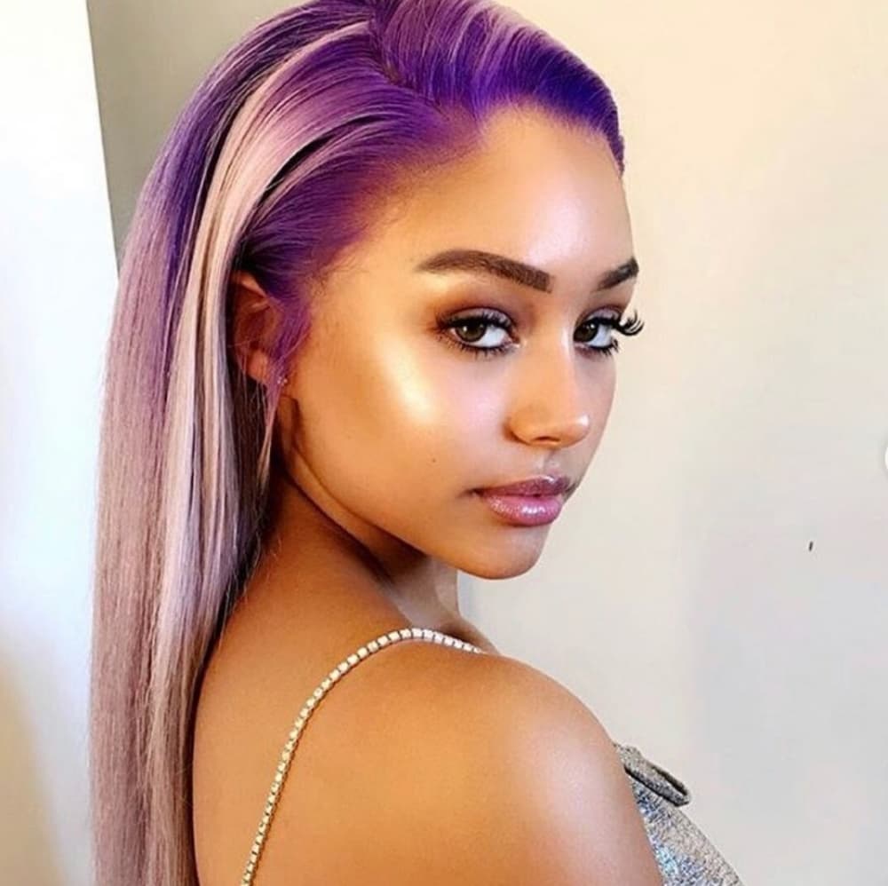 Purple Pink Beauty Lace Front Wig