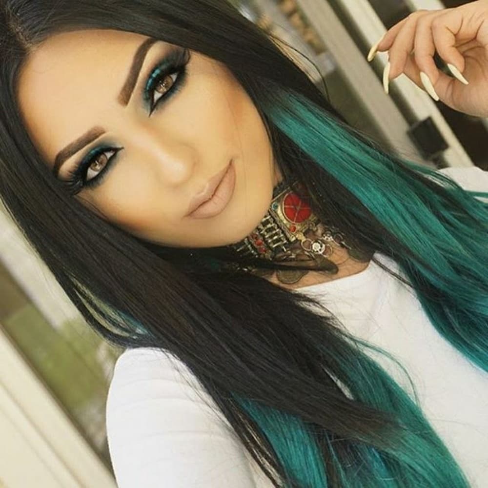 Ombre Brown Green LaceFront Wig 22-24 inches!!