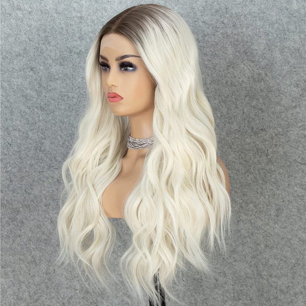 Ombre White Blonde Lace Front Wig