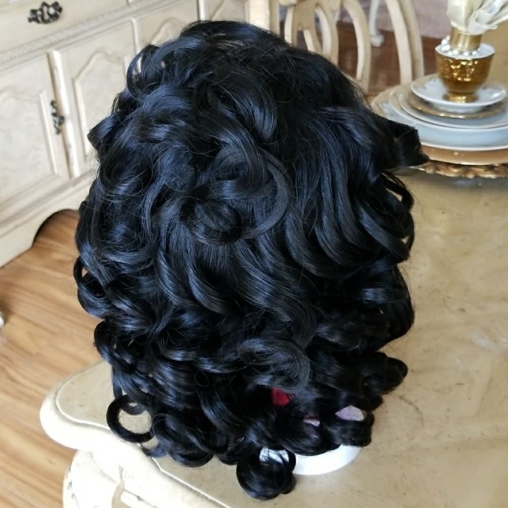 Beauty Black Curly Doll Wig