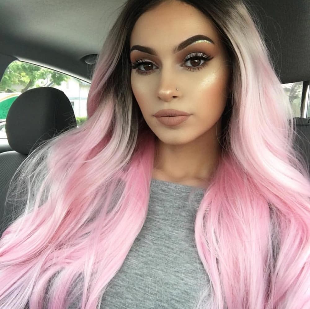 Ombre Pink Lace Front Wig