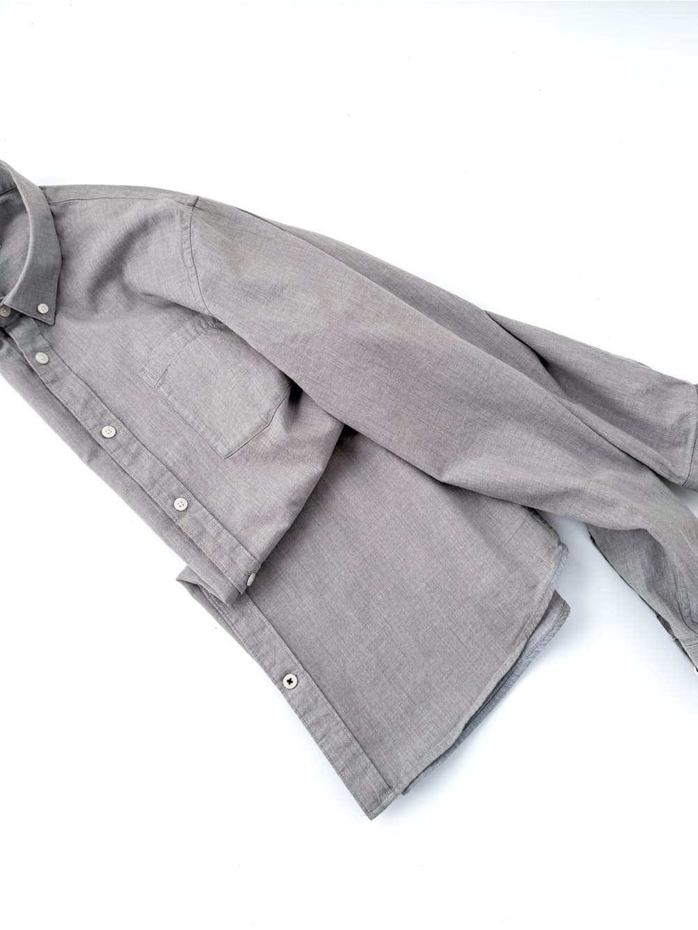 NN07 Casual Button Down Shirt Lightweight Gray Mens XL End on End Cotton