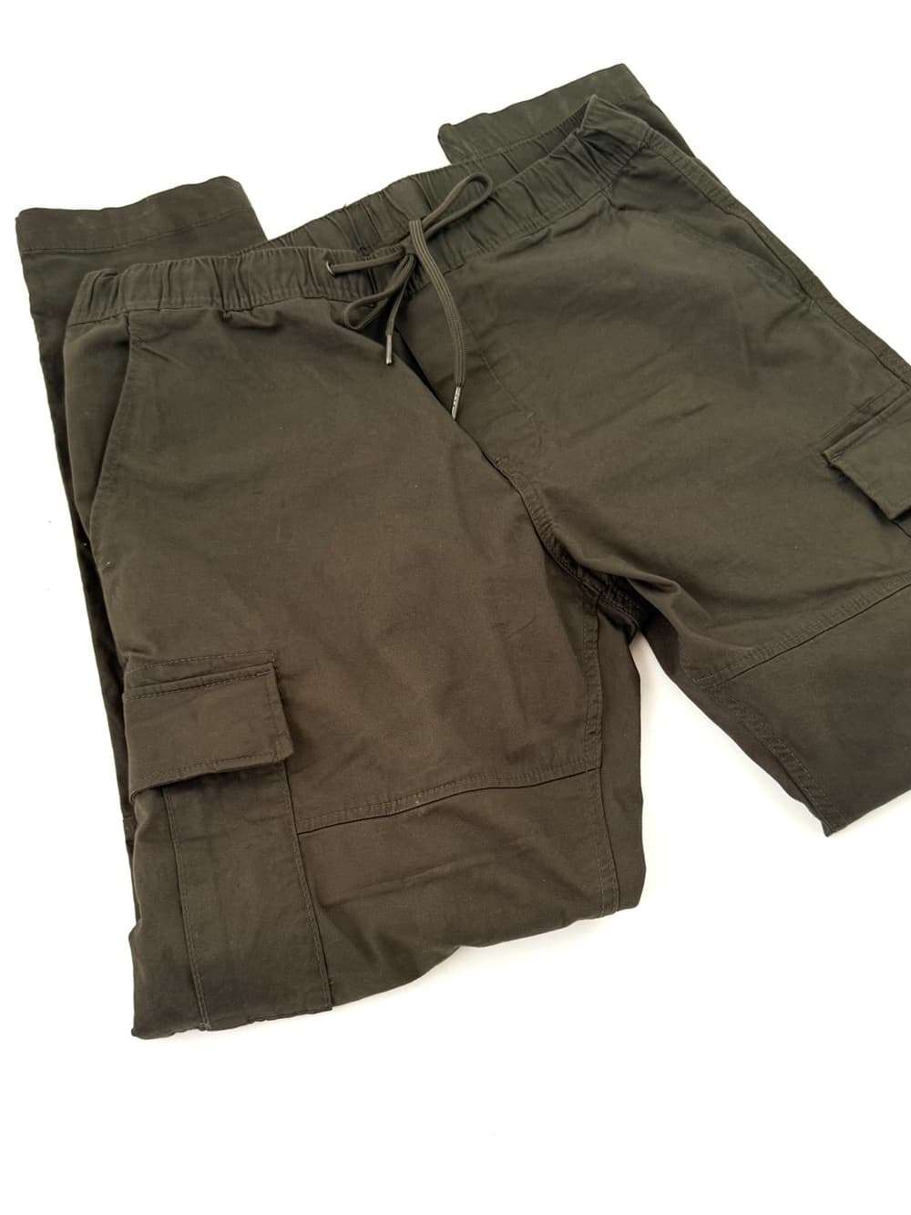 H&M Cargo Cotton Jogger Pants Green Dark Olive Slim Mens M