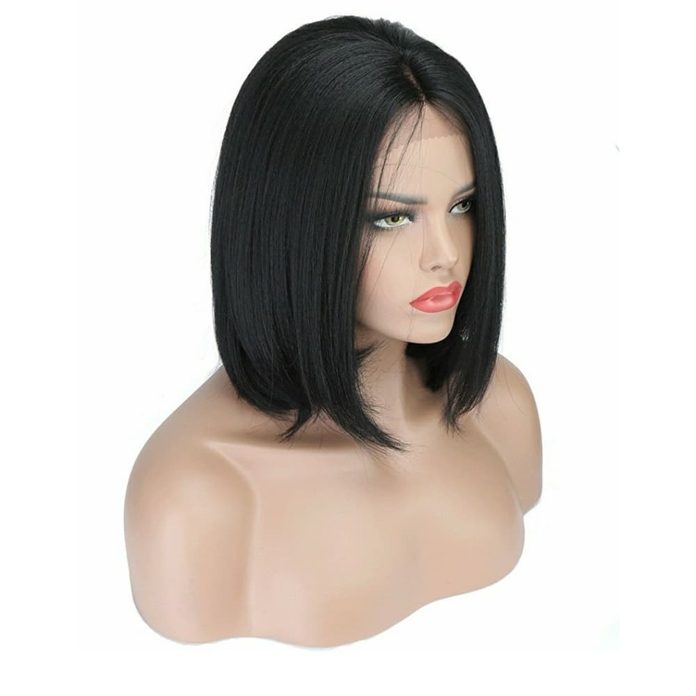 Beautiful Yaki LaceFront Wig 12 inches #1b