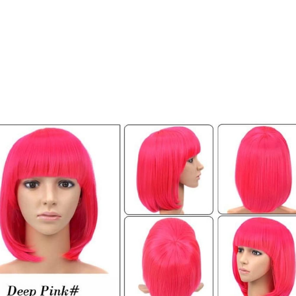 Deep Pink Heat Resistant Wig
