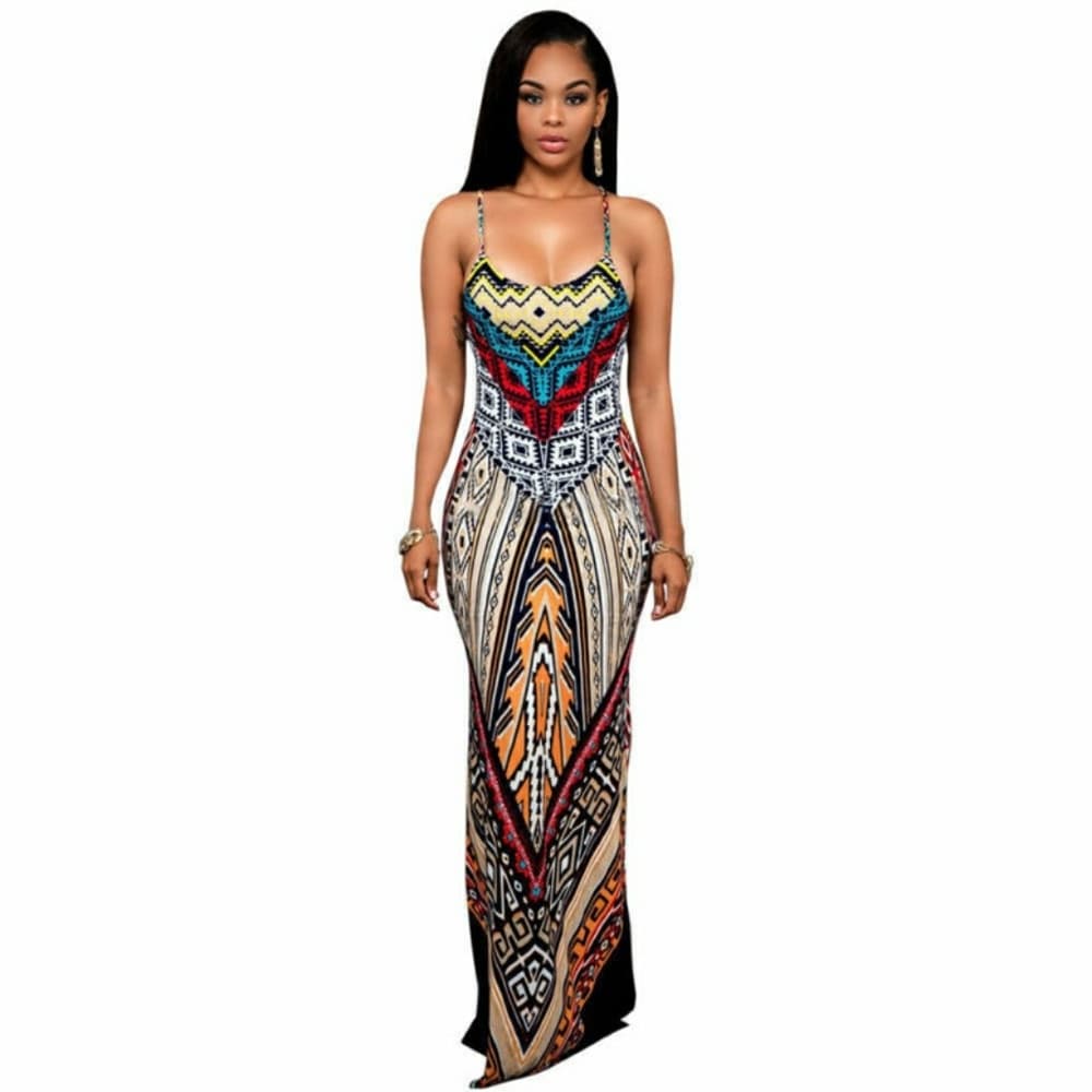 Tribal Maxi Boho Summer Dress