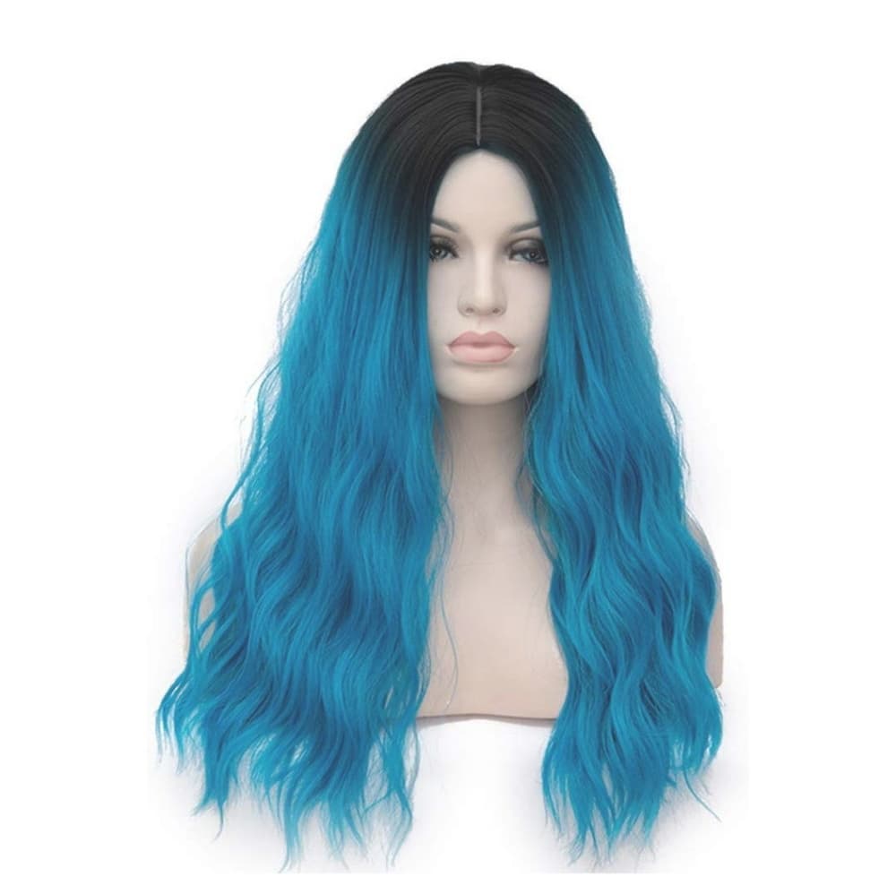 Ombre Black Turquoise Wig