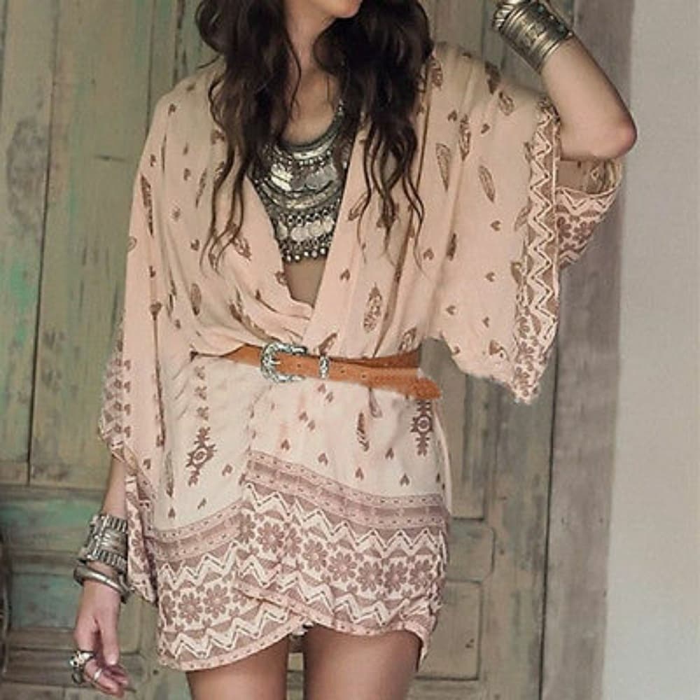 Floral Kimono Blouse Cardigan