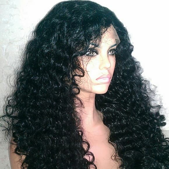 Beautiful Black Curly Lace Front Wig 26-28 inches