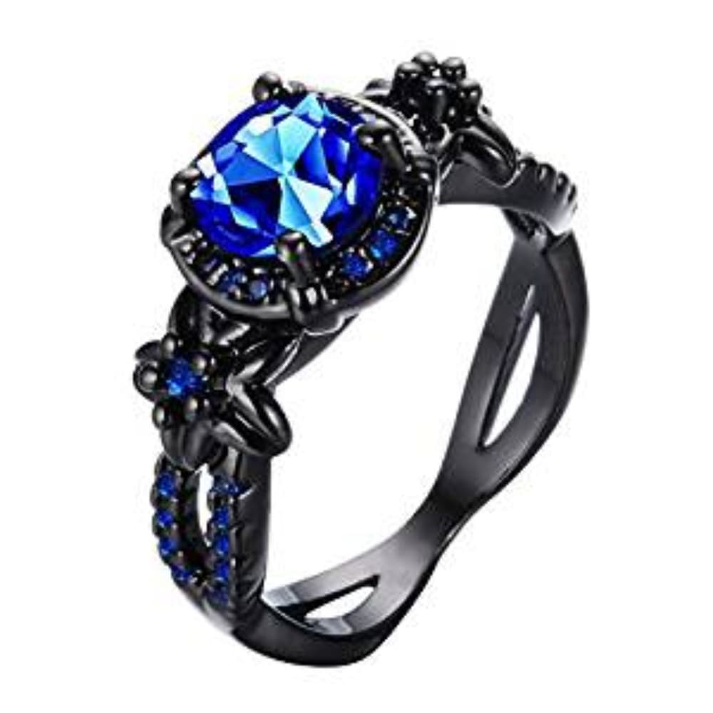 Beatiful Black Sapphire Blue Promise Ring!!