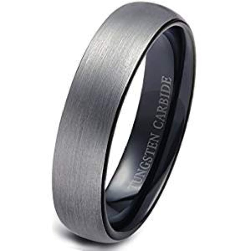 Band Brushed Black Men Wedding Engagement