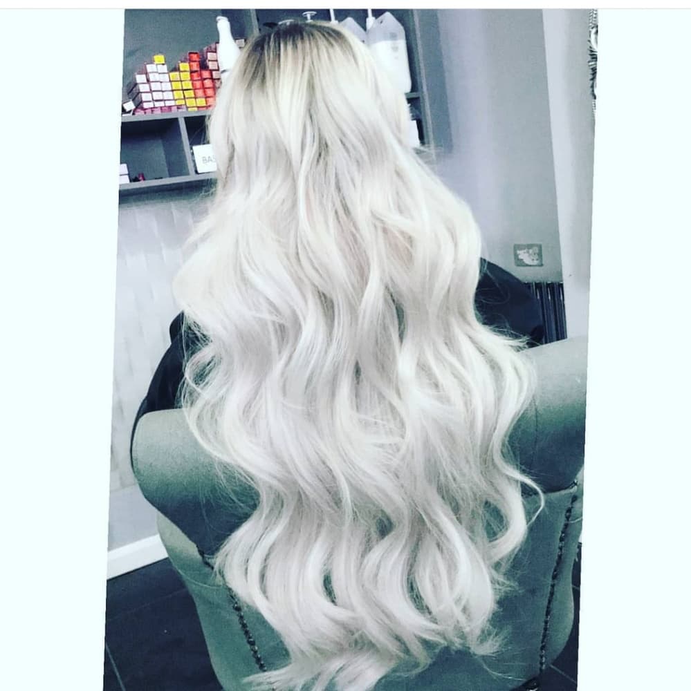 Ombre Black Gray Beauty Lace Front Wig