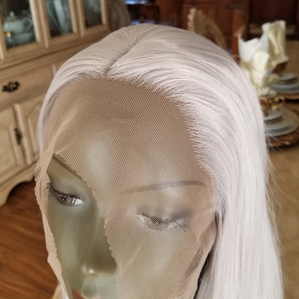 Ash White Blonde Lace Front Wig