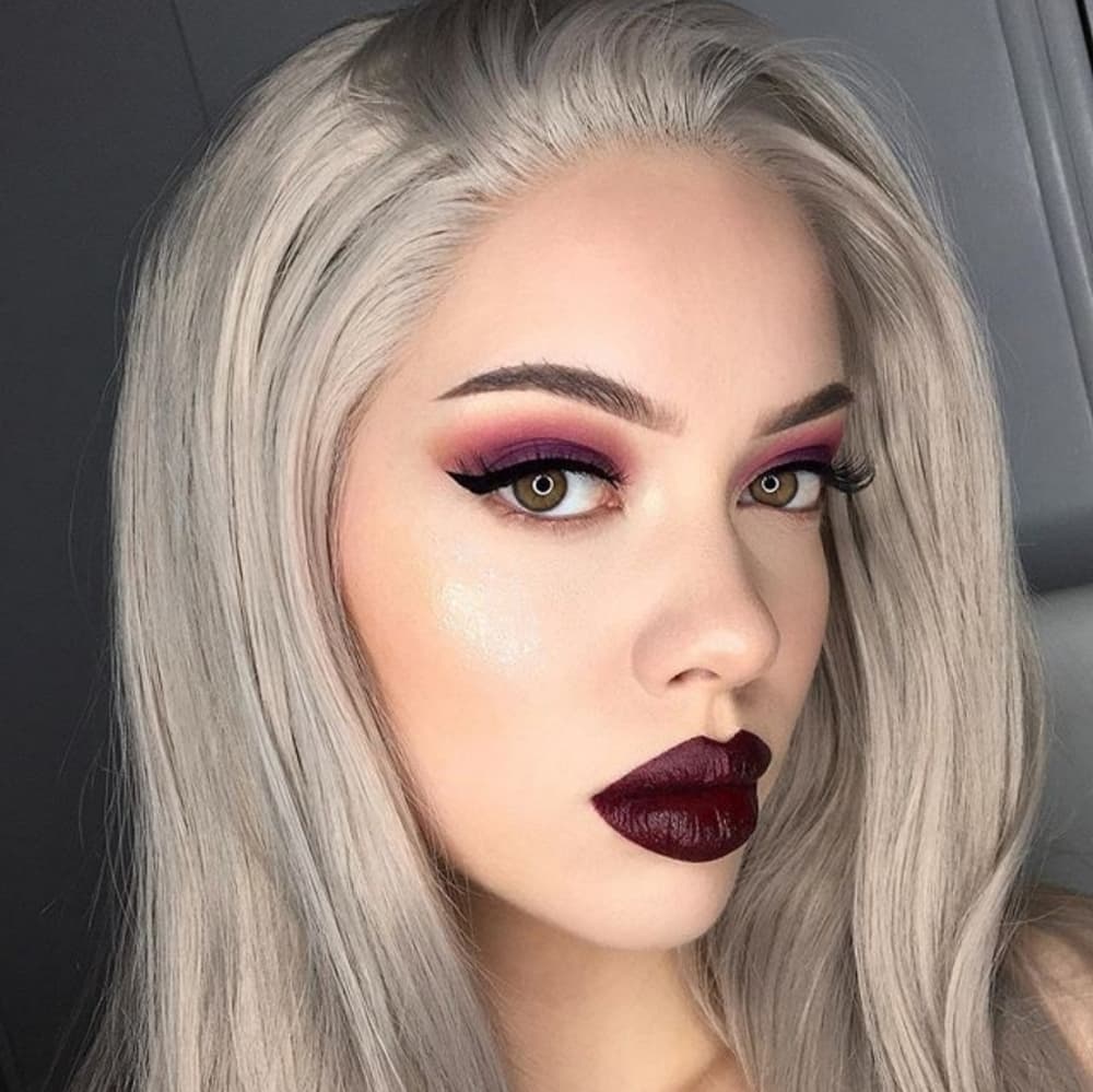 White Gray Beauty Lace Front Wig
