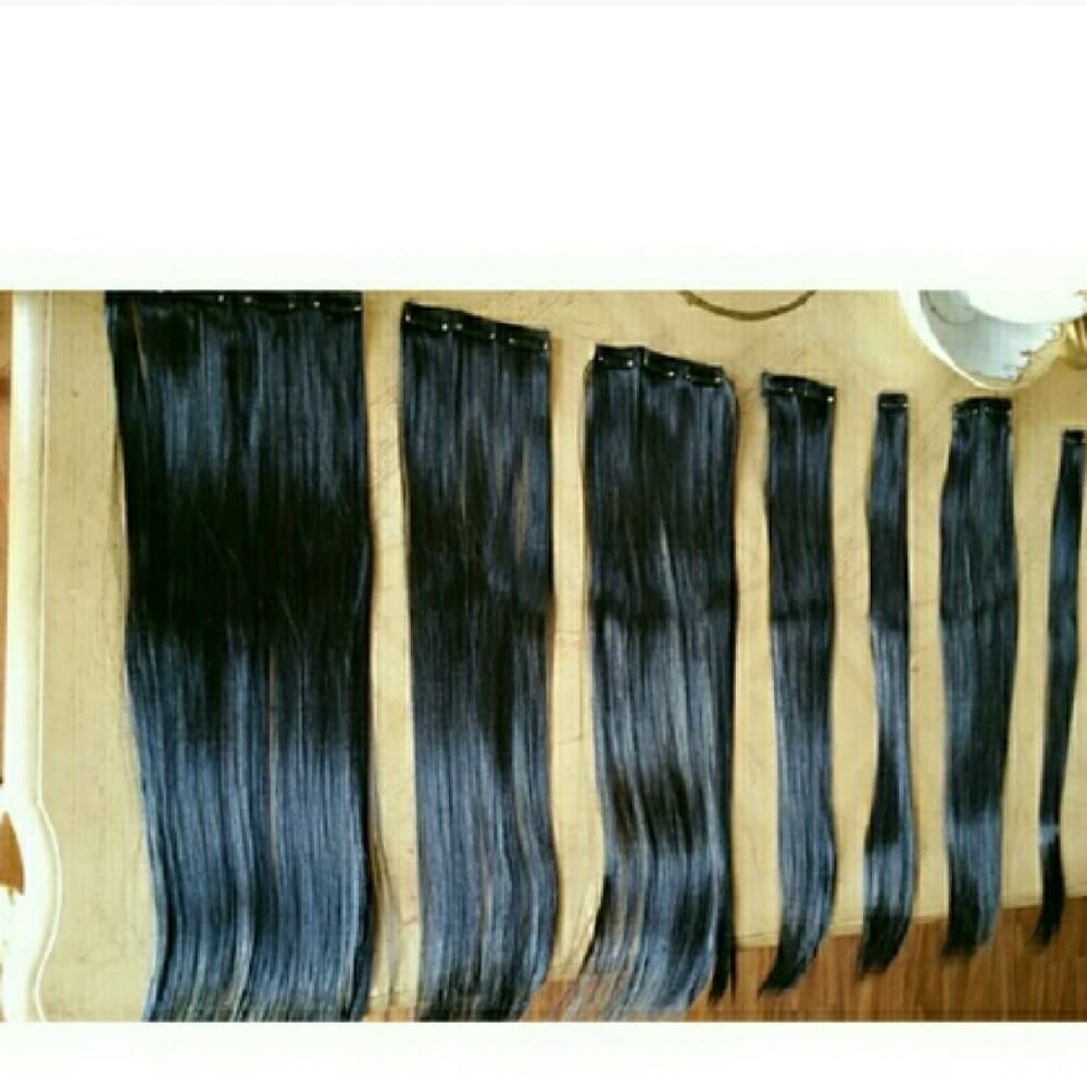 Black Full Head Clip in Extension