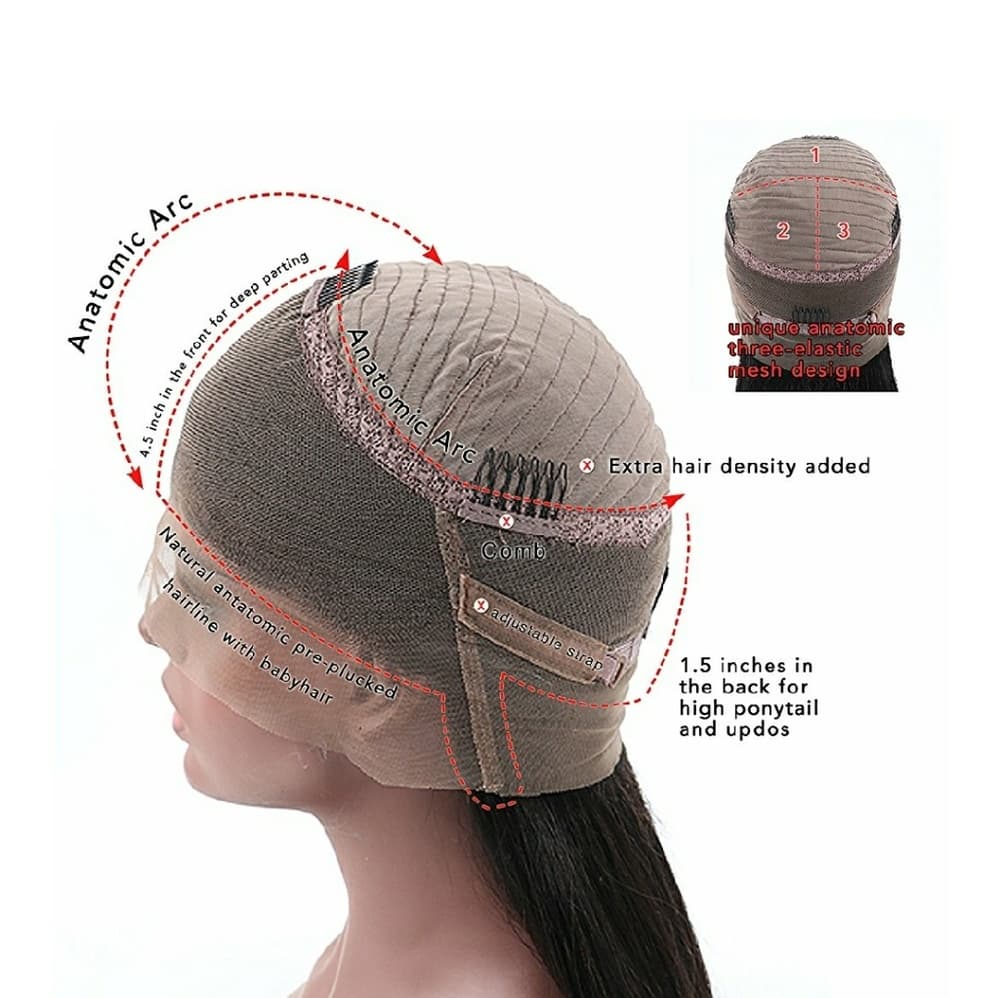 Pre Plucked Virgin Human 360 Lace Front Wig