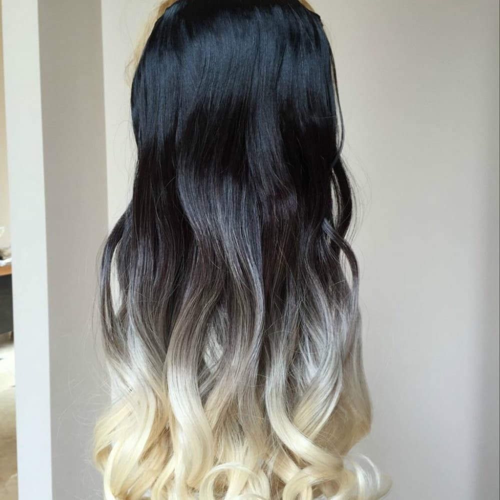 Natural Black to Blonde Clip in Extension