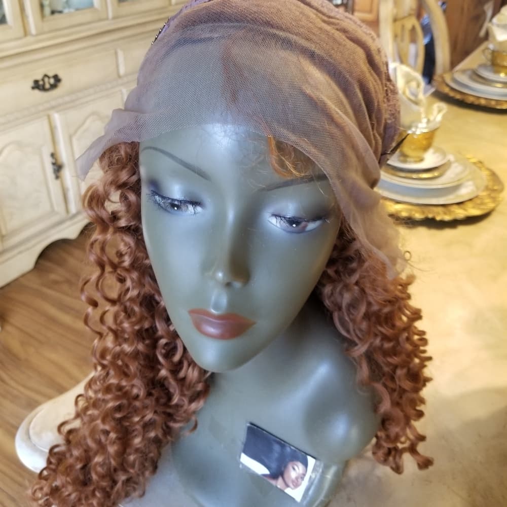 Copper Red Curly Lace Front Wig