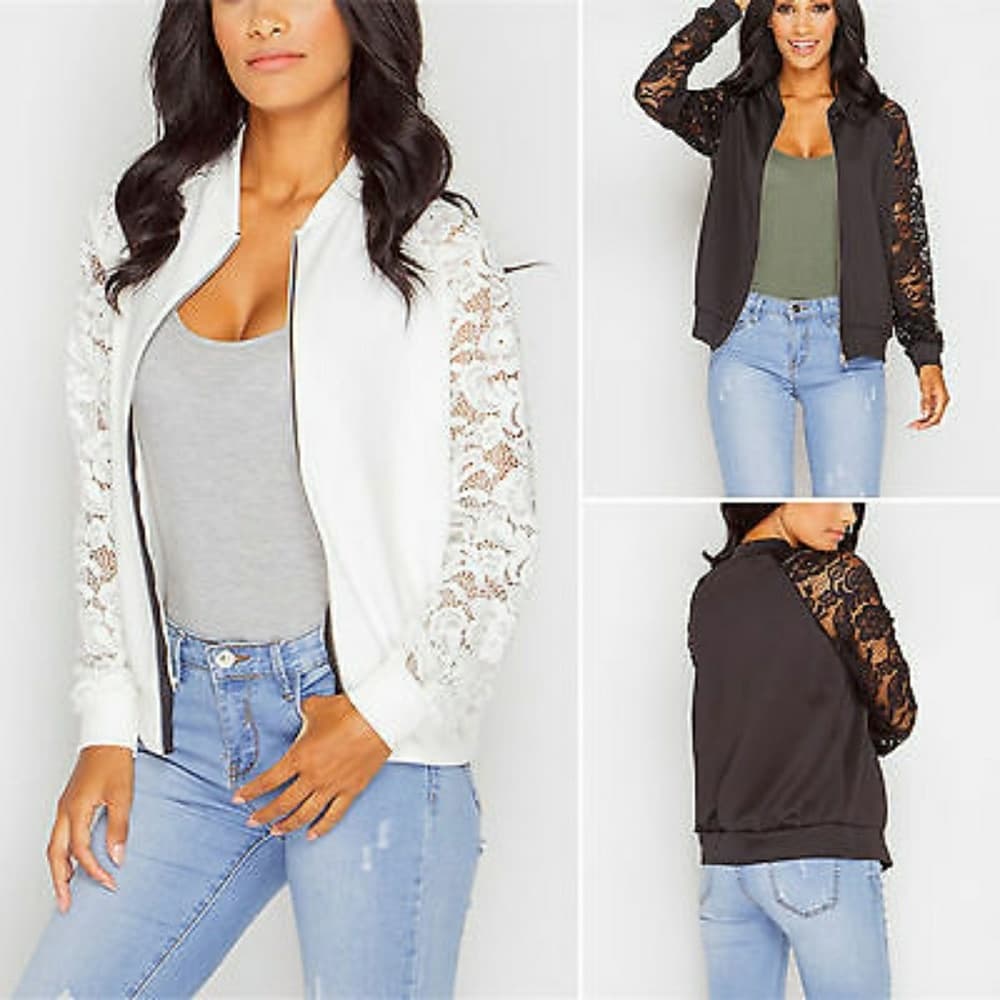 Cute Bomber Lace Jacket