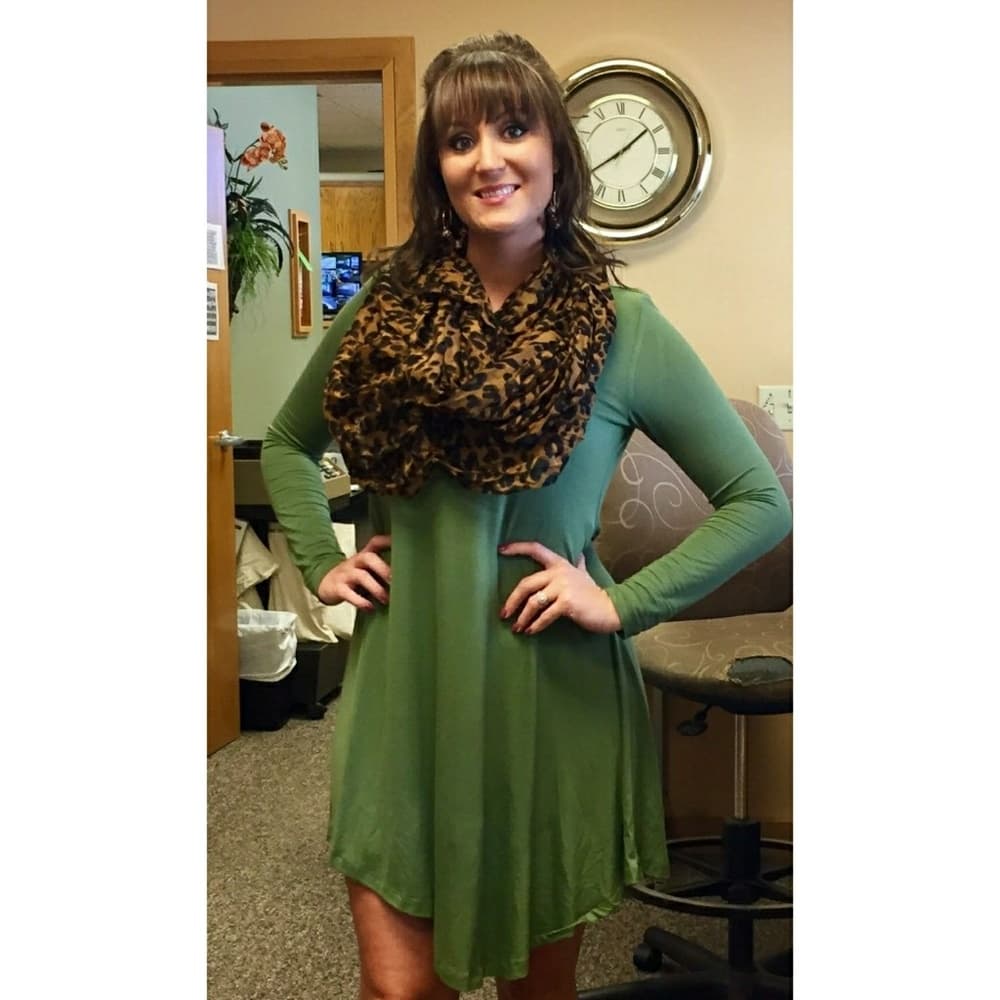 Green Longleeve Loose Fitting Dress