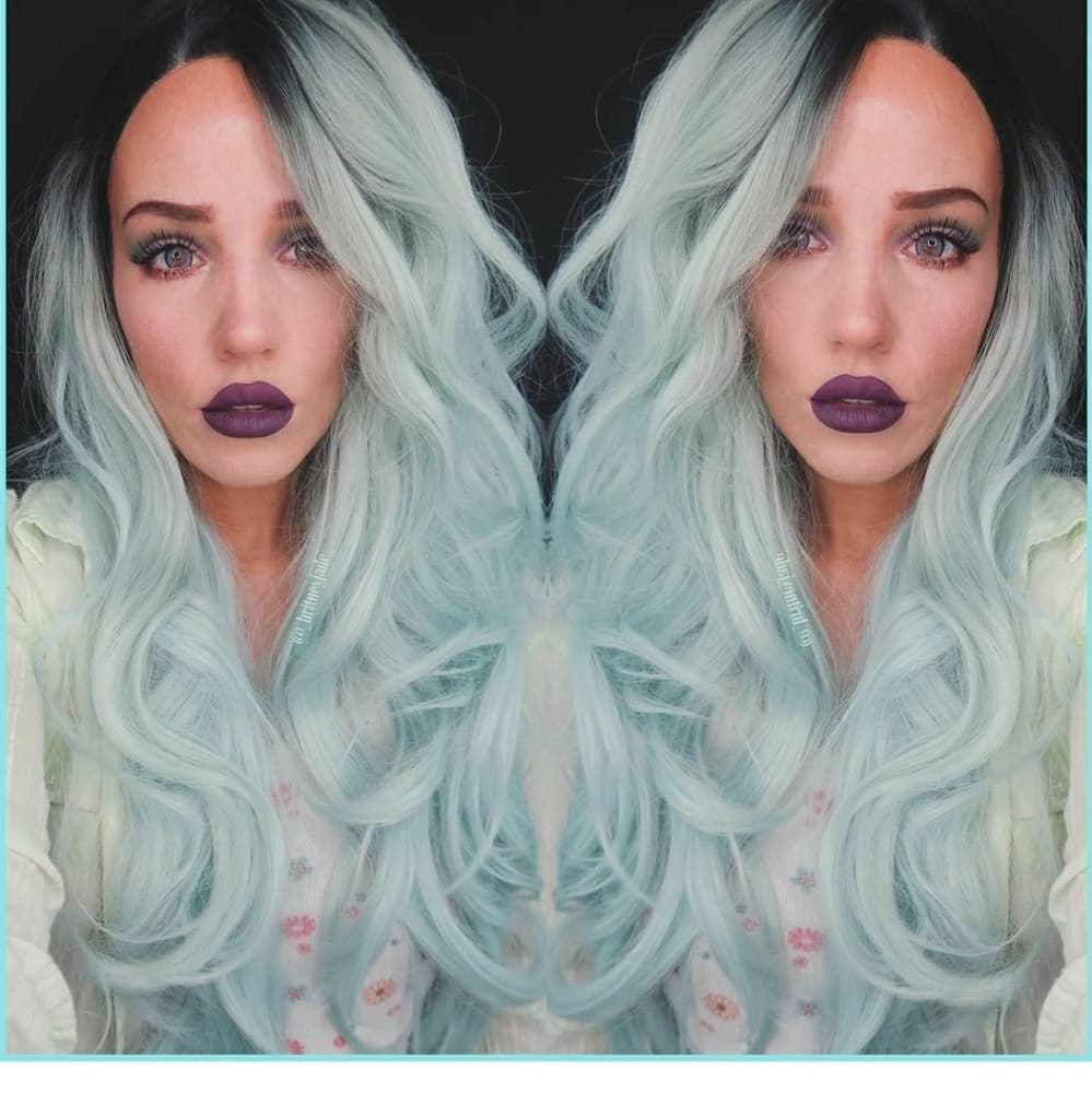 Ombr Light Blue Green LaceFront Wig 22-24 inches!!