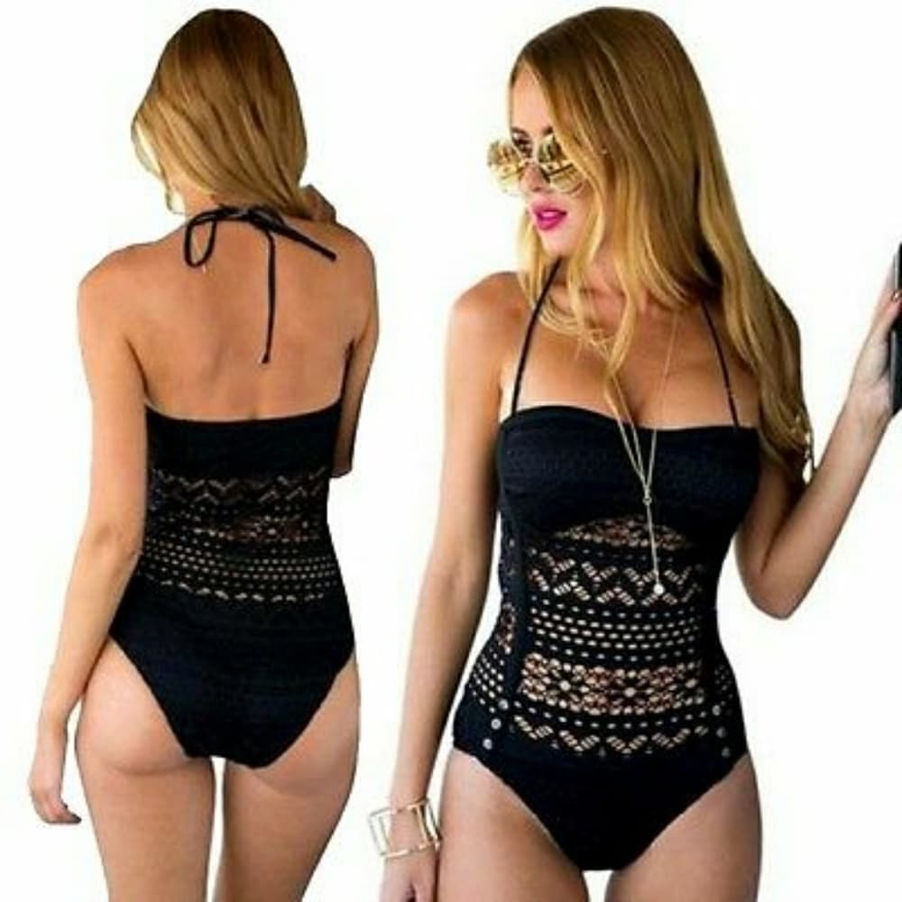 Lace Black Sexy Monokini Swimsuit