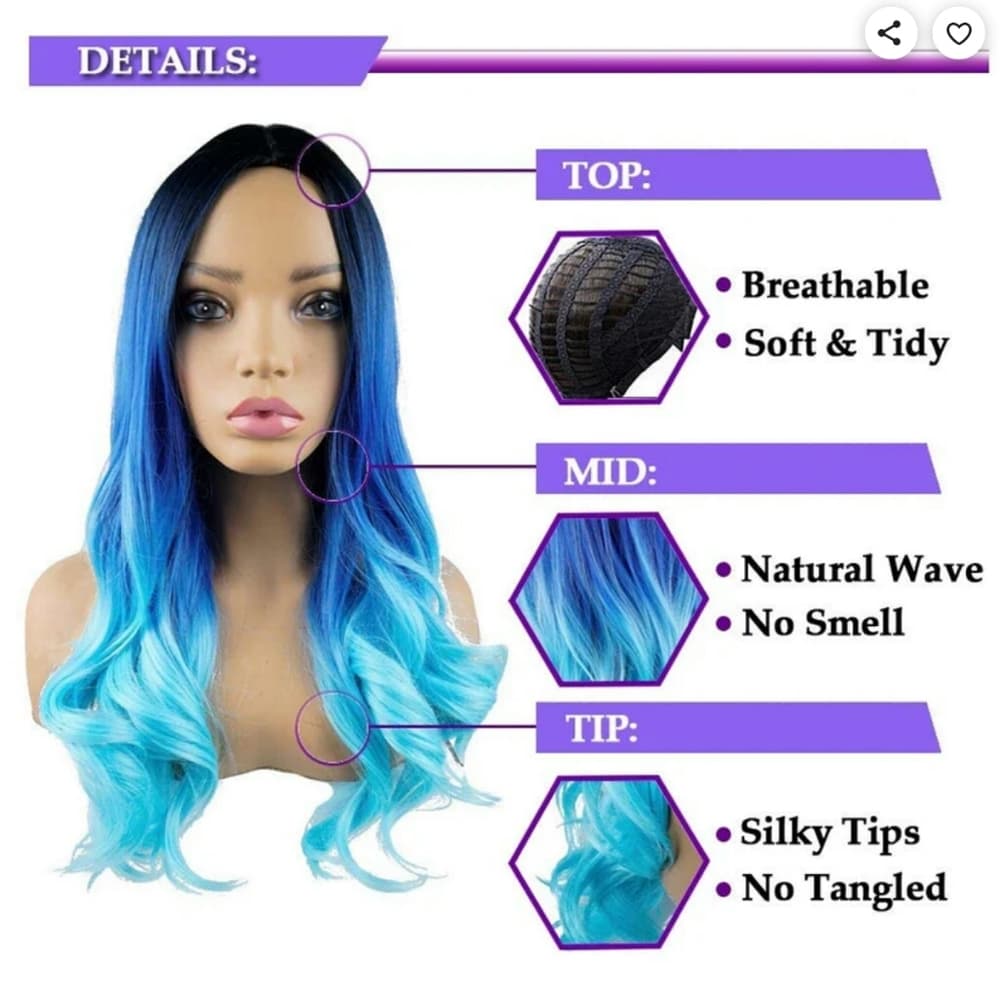Hombre Blue Beauty Full Wig
