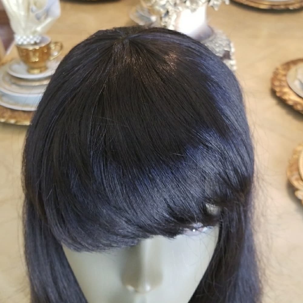 Black Bang wig with combs