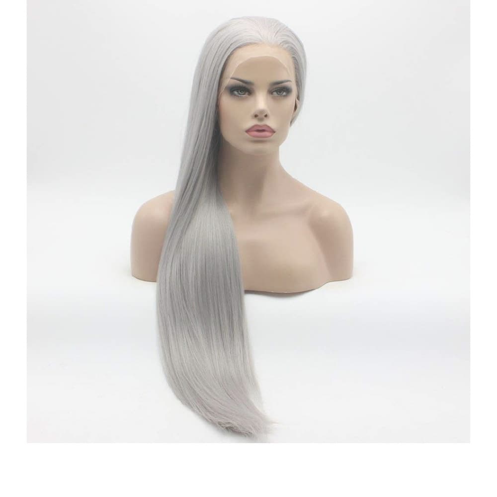Silver Gray Lace Front Wig 28 inches