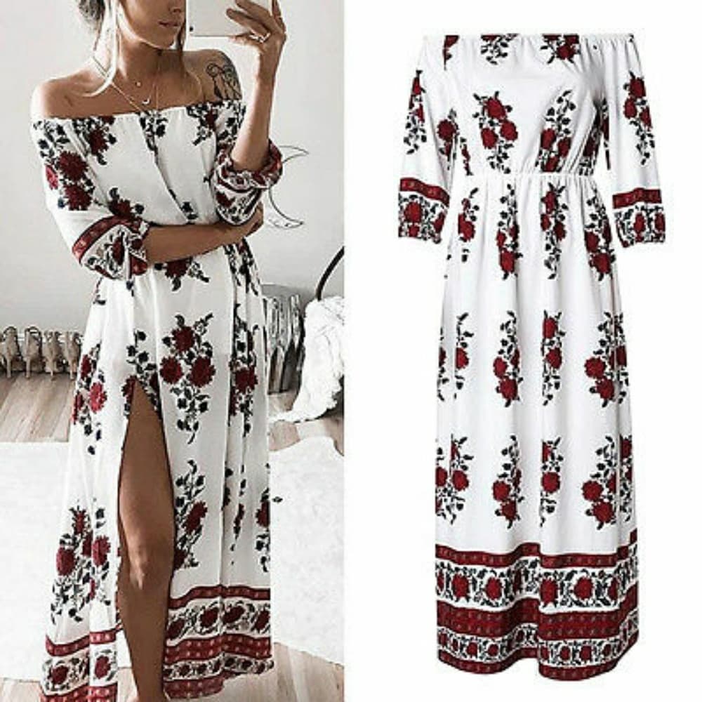 White Floral Beauty Cocktail Dress