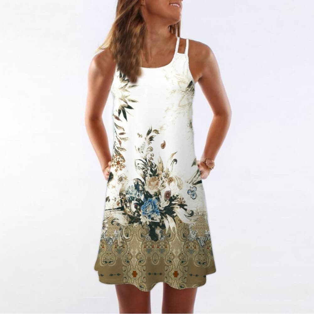 3D Floral Vintage Sleeveless Dress