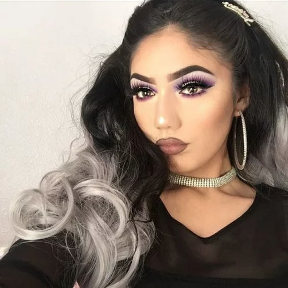 Black Gray Ombre Beauty Wig