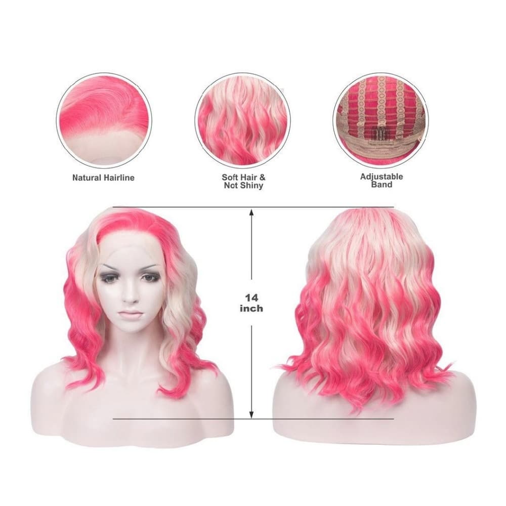 Pink White Beauty Lace Front Wig