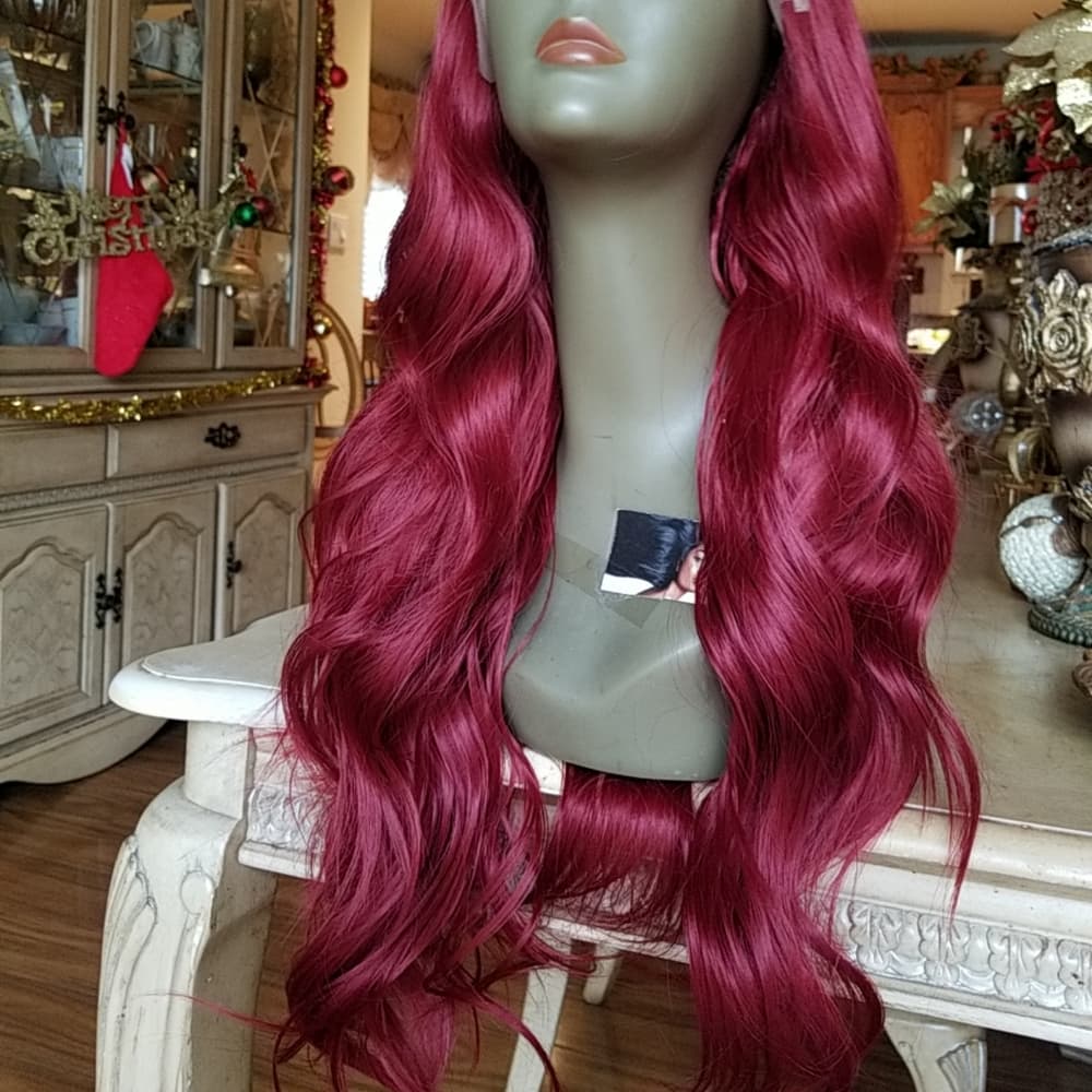 Dark Red Lace Front Wig