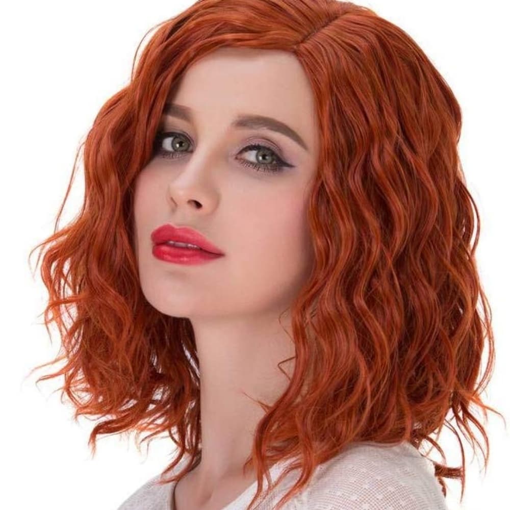Copper Red Wavy Beauty Bob Full Wig