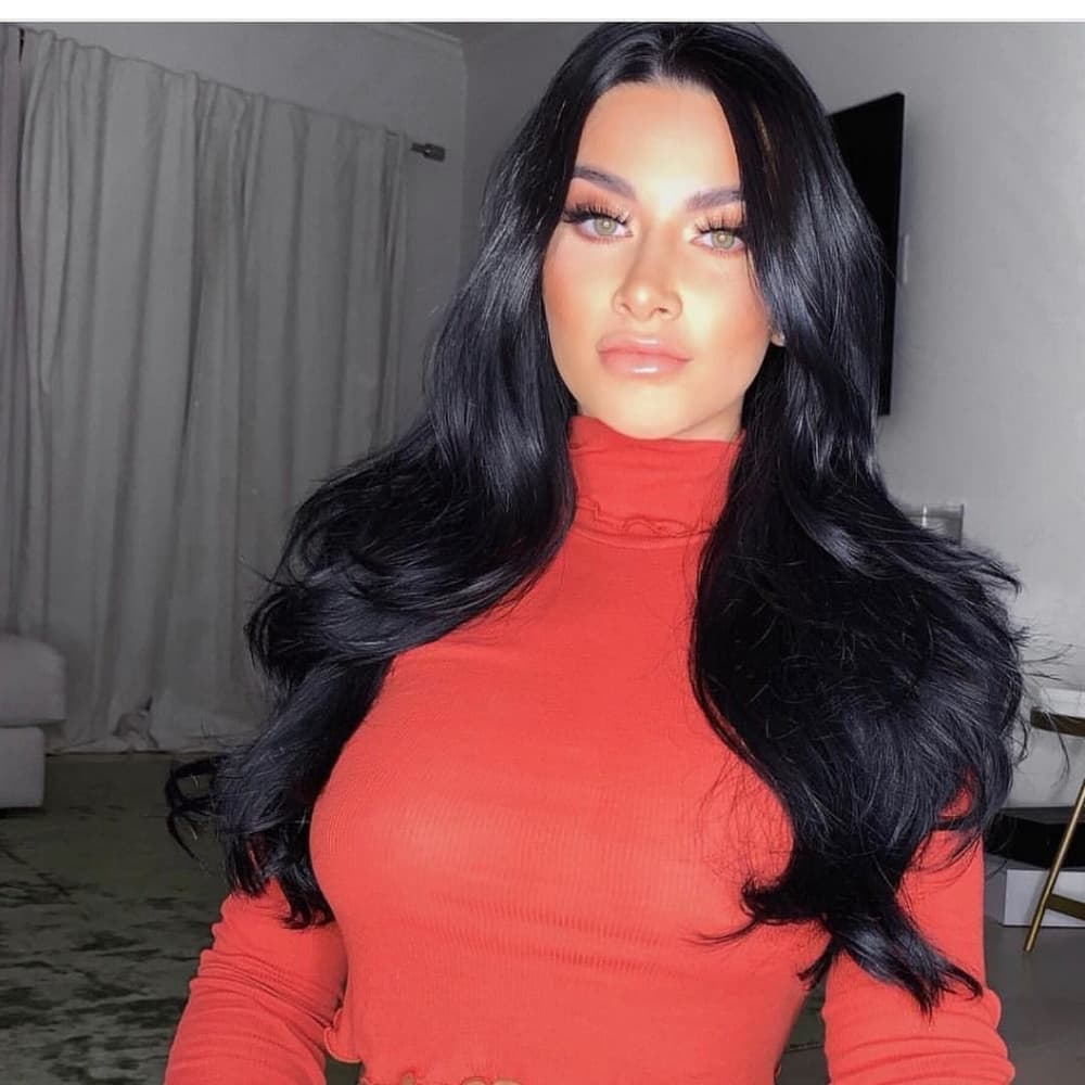 Black Straight Layered Bodywave Lace Front Wig