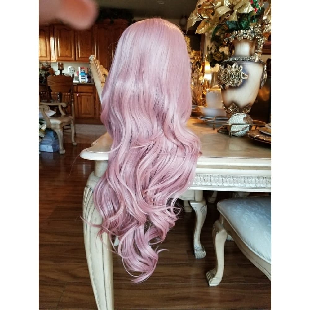 Pink Wavy Beauty Lace Front Wig 22-26 inches