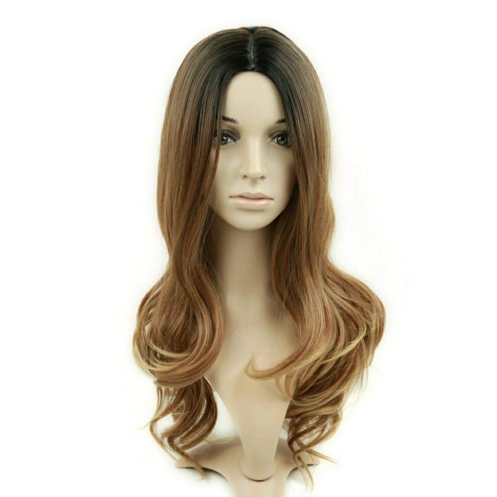 Black Brown Blonde Ombre Wig