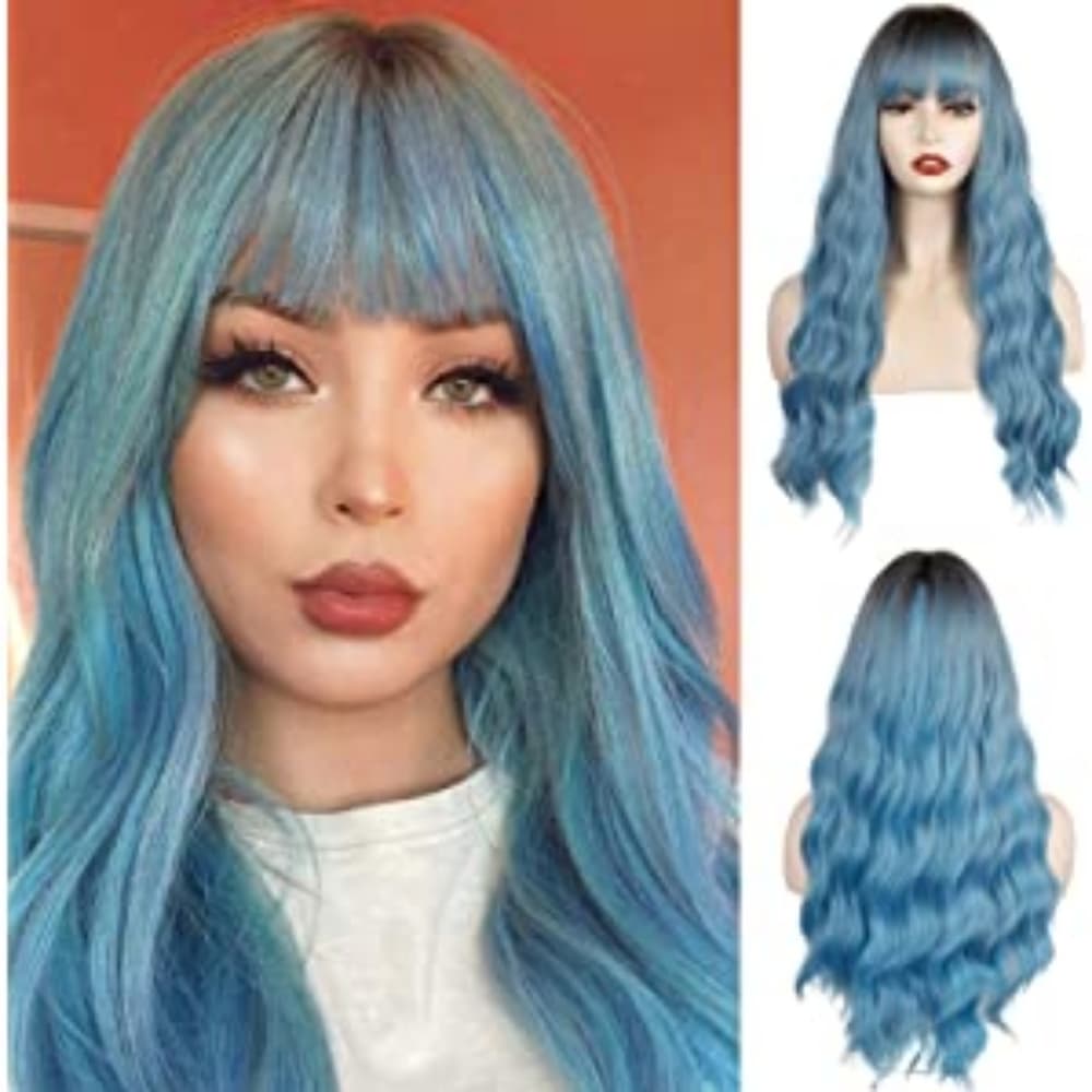 Ombre Blue Full Wig