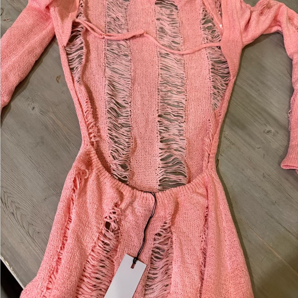 TicToc pink knit romper cover up sz medium